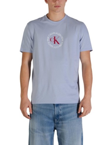 Calvin Klein Jeans t-shirt homme bleu azur coton