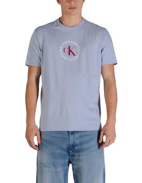 Calvin Klein Jeans t-shirt homme bleu azur coton