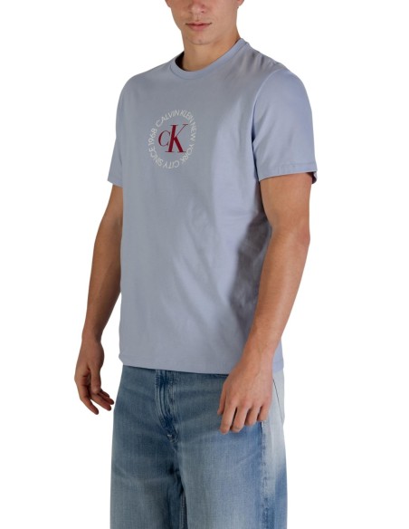 Calvin Klein Jeans t-shirt homme bleu azur coton