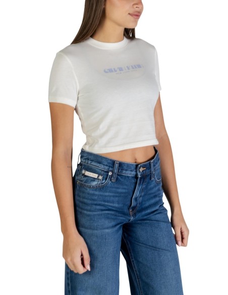 Calvin Klein Jeans t-shirt femme blanc coton