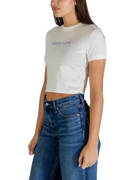 Calvin Klein Jeans t-shirt femme blanc coton