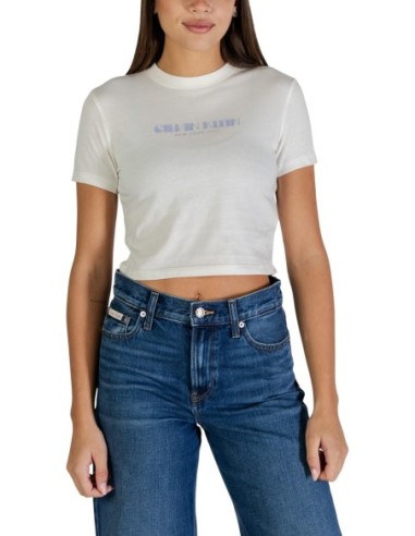 Calvin Klein Jeans t-shirt femme blanc coton