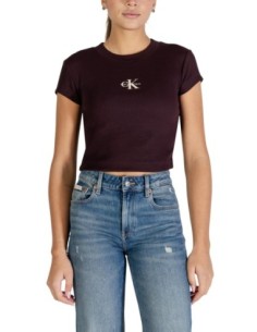 Calvin Klein Jeans t-shirt femme marron manches longues