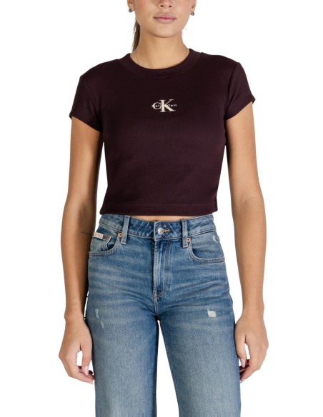 Calvin Klein Jeans t-shirt femme marron manches longues