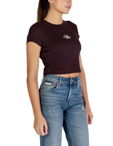 Calvin Klein Jeans t-shirt femme marron manches longues