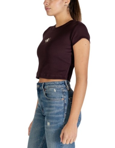 Calvin Klein Jeans t-shirt femme marron manches longues