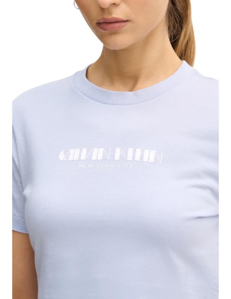 Calvin Klein Jeans t-shirt femme lilas imprimé