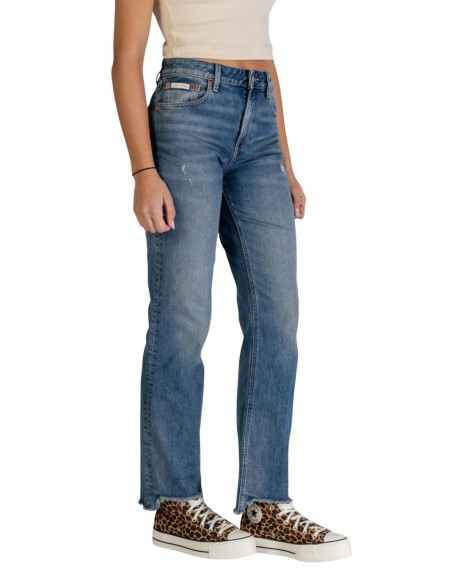 Calvin Klein Jeans jean femme bleu azur effet usé