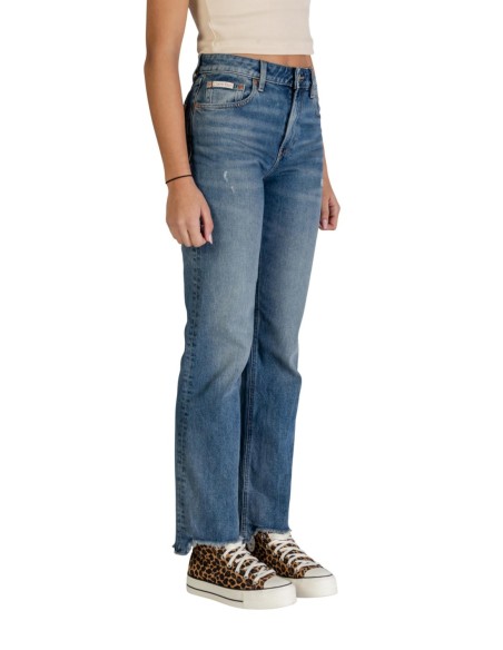 Calvin Klein Jeans jean femme bleu azur effet usé