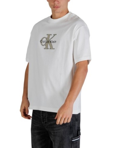 Calvin Klein Jeans t-shirt homme blanc imprimé
