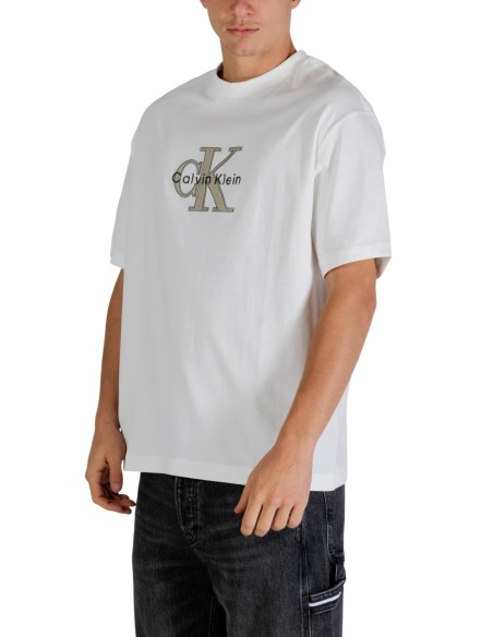Calvin Klein Jeans t-shirt homme blanc imprimé