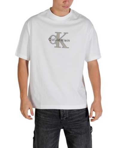 Calvin Klein Jeans t-shirt homme blanc imprimé