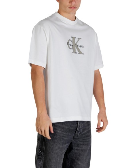 Calvin Klein Jeans t-shirt homme blanc imprimé