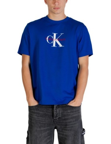 Calvin Klein Jeans t-shirt homme bleu coton
