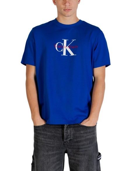 Calvin Klein Jeans t-shirt homme bleu coton