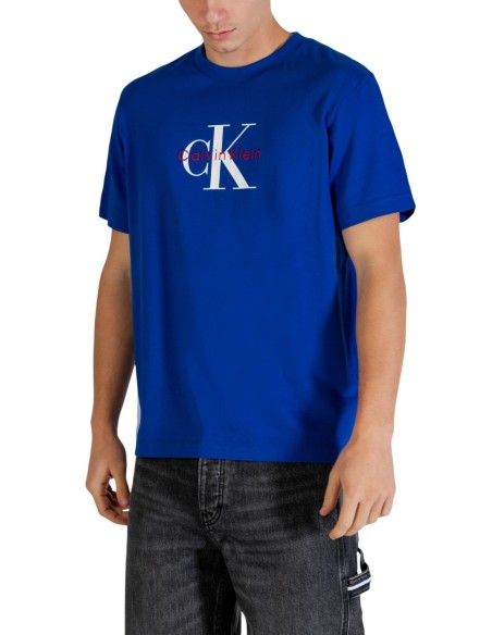 Calvin Klein Jeans t-shirt homme bleu coton