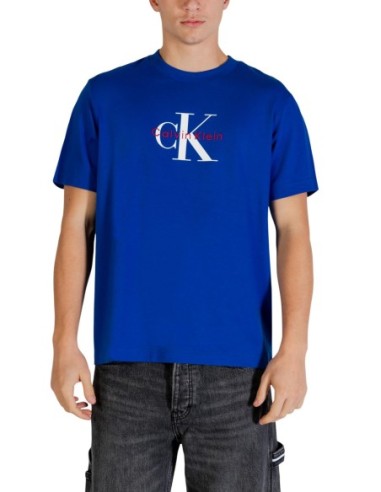Calvin Klein Jeans t-shirt homme bleu coton