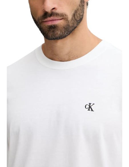 Calvin Klein Jeans t-shirt homme blanc manches longues