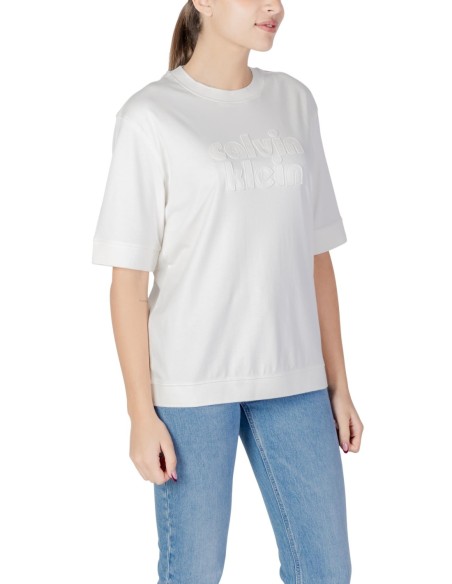 Calvin Klein Jeans t-shirt femme blanc coton
