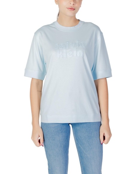 Calvin Klein Jeans t-shirt femme bleu azur coton