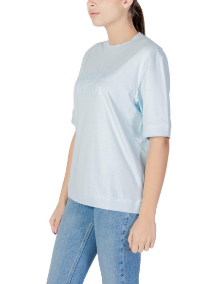 Calvin Klein Jeans t-shirt femme bleu azur coton