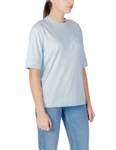 Calvin Klein Jeans t-shirt femme bleu azur coton