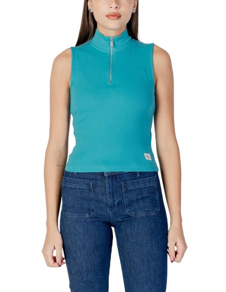 Calvin Klein Jeans débardeur femme turquoise zippé