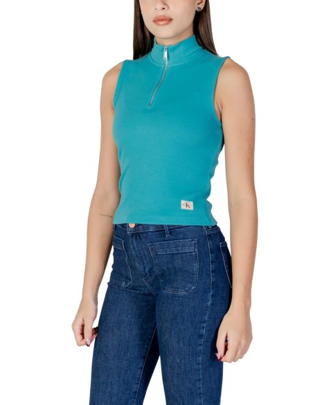 Calvin Klein Jeans débardeur femme turquoise zippé