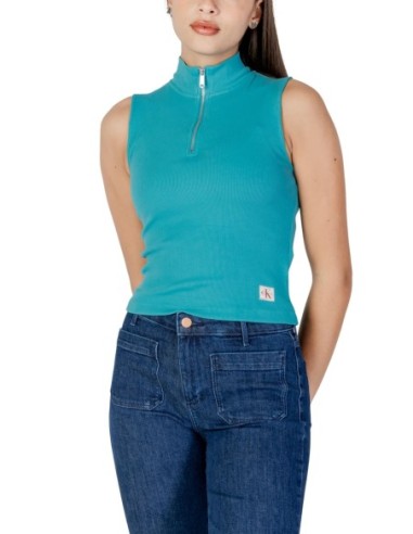 Calvin Klein Jeans débardeur femme turquoise zippé