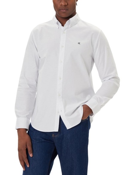Calvin Klein Jeans chemise homme blanche coton stretch