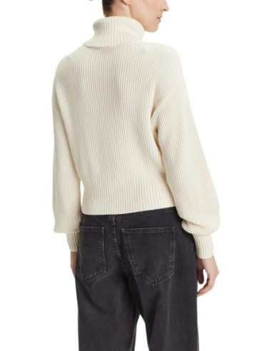 Calvin Klein Jeans pull femme blanc col montant
