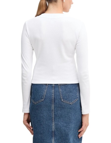 Calvin Klein Jeans t-shirt femme blanc manches longues