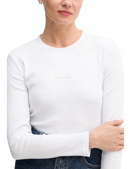 Calvin Klein Jeans t-shirt femme blanc manches longues