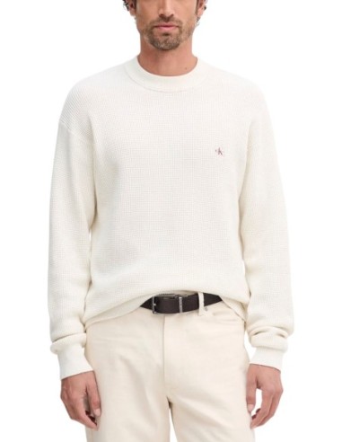 Calvin Klein Jeans pull homme beige coton