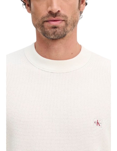 Calvin Klein Jeans pull homme beige coton