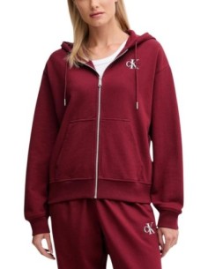 Calvin Klein Jeans sweat femme bordeaux zippé