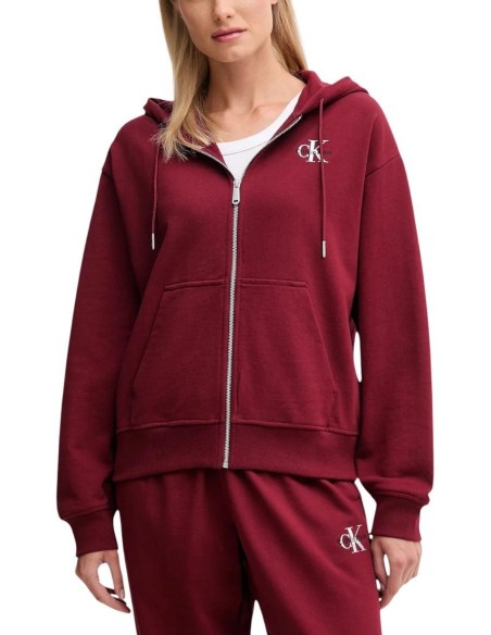 Calvin Klein Jeans sweat femme bordeaux zippé