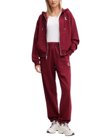 Calvin Klein Jeans sweat femme bordeaux zippé