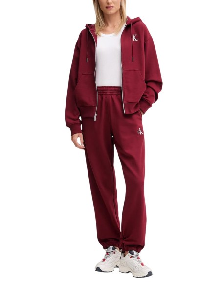 Calvin Klein Jeans sweat femme bordeaux zippé
