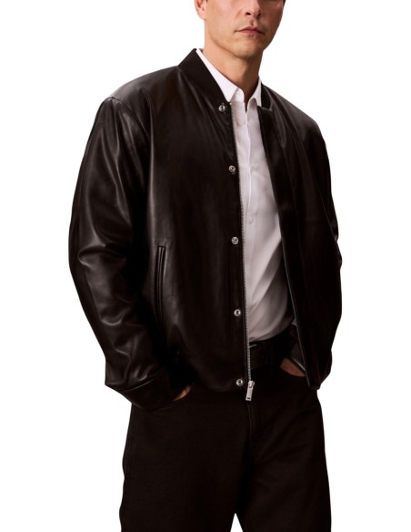 Calvin Klein Jeans veste homme noire effet cuir