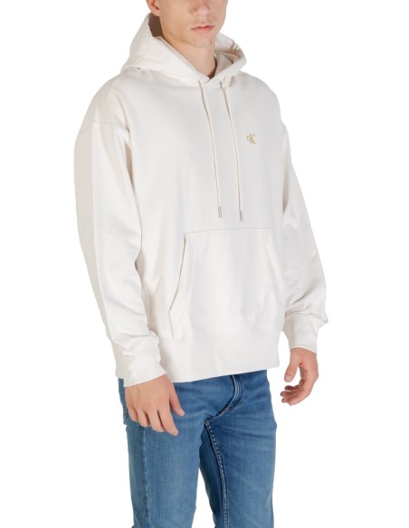 Calvin Klein Jeans sweat homme blanc capuche