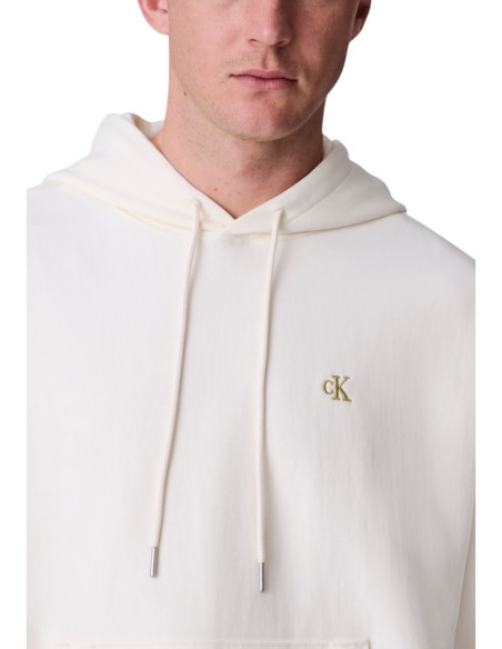 Calvin Klein Jeans sweat homme blanc capuche