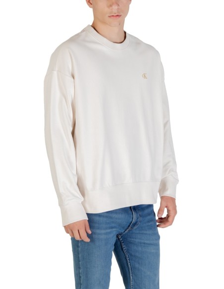 Calvin Klein Jeans sweat homme blanc col rond