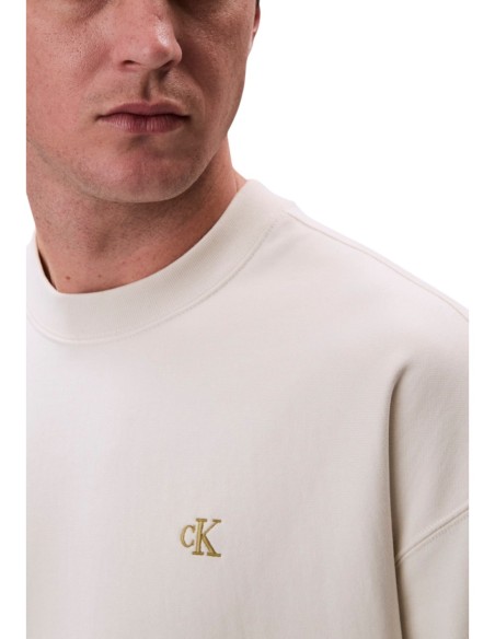 Calvin Klein Jeans sweat homme blanc col rond
