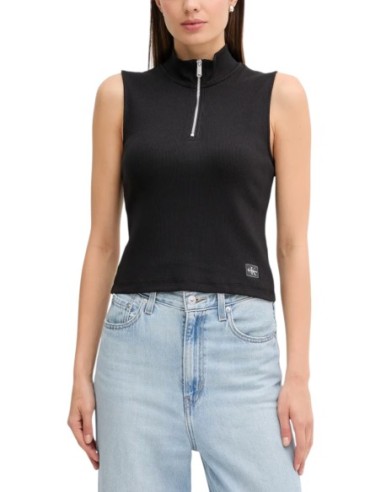 Calvin Klein Jeans top femme noir zippé