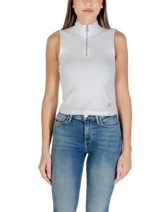 Calvin Klein Jeans top femme blanc zippé
