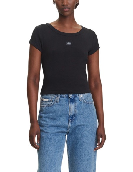 Calvin Klein Jeans t-shirt femme noir stretch