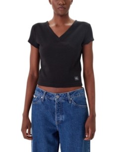 Calvin Klein Jeans t-shirt femme noir col V