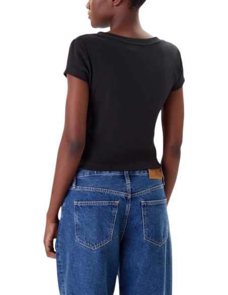 Calvin Klein Jeans t-shirt femme noir col V