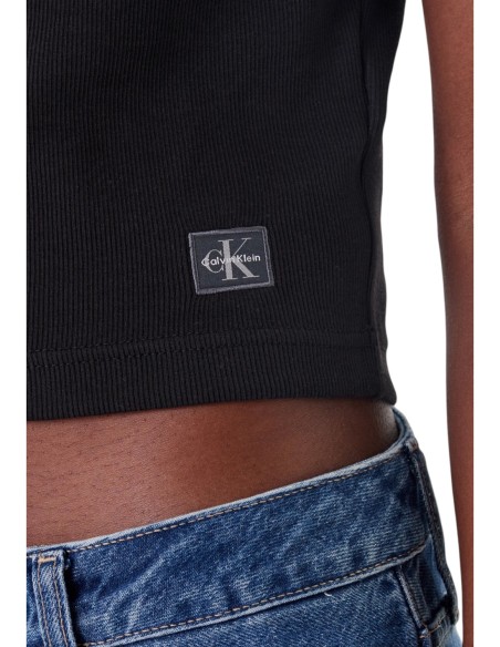 Calvin Klein Jeans t-shirt femme noir col V
